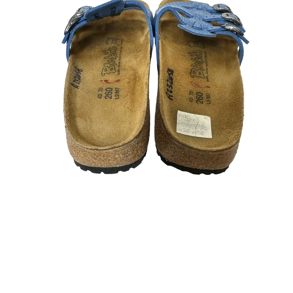 Birkenstock Blue Triple Strap Sandals with Textured Finish - Picture 7 of 8